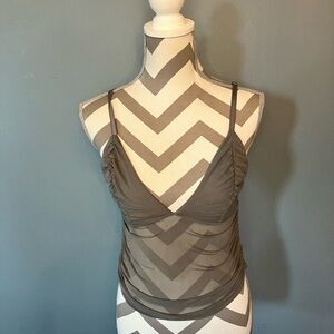 H&M Divided Light Gray Sheer Party Top